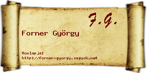 Forner György névjegykártya