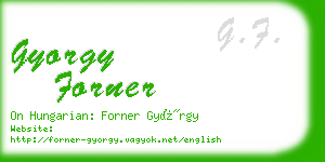 gyorgy forner business card